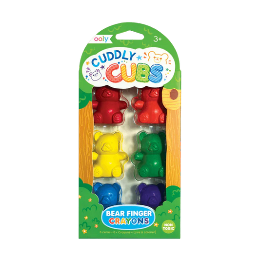 Cuddly Cubs Bear Finger Crayons - Set of 6