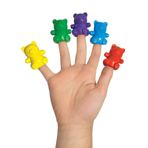 Cuddly Cubs Bear Finger Crayons - Set of 6