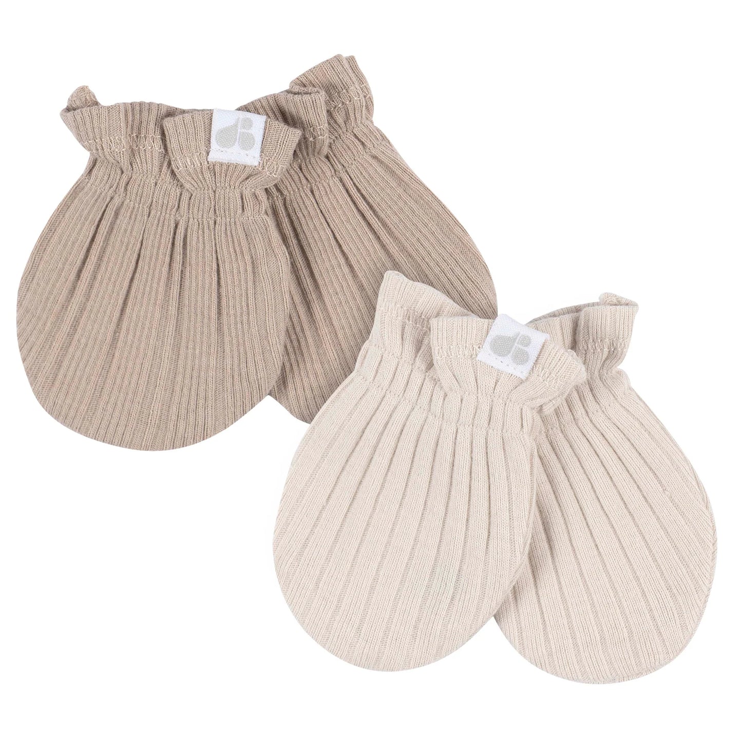 4 Piece Hat and Mittens- Tan (0-6 Months)