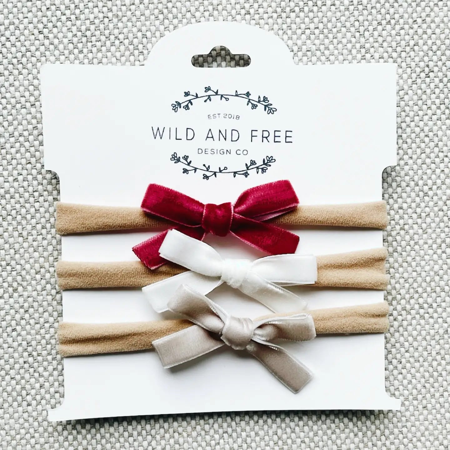 Petite Velvet Baby Bows 3 Pack