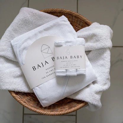 Fresh White Bamboo/Cotton Hooded Towels