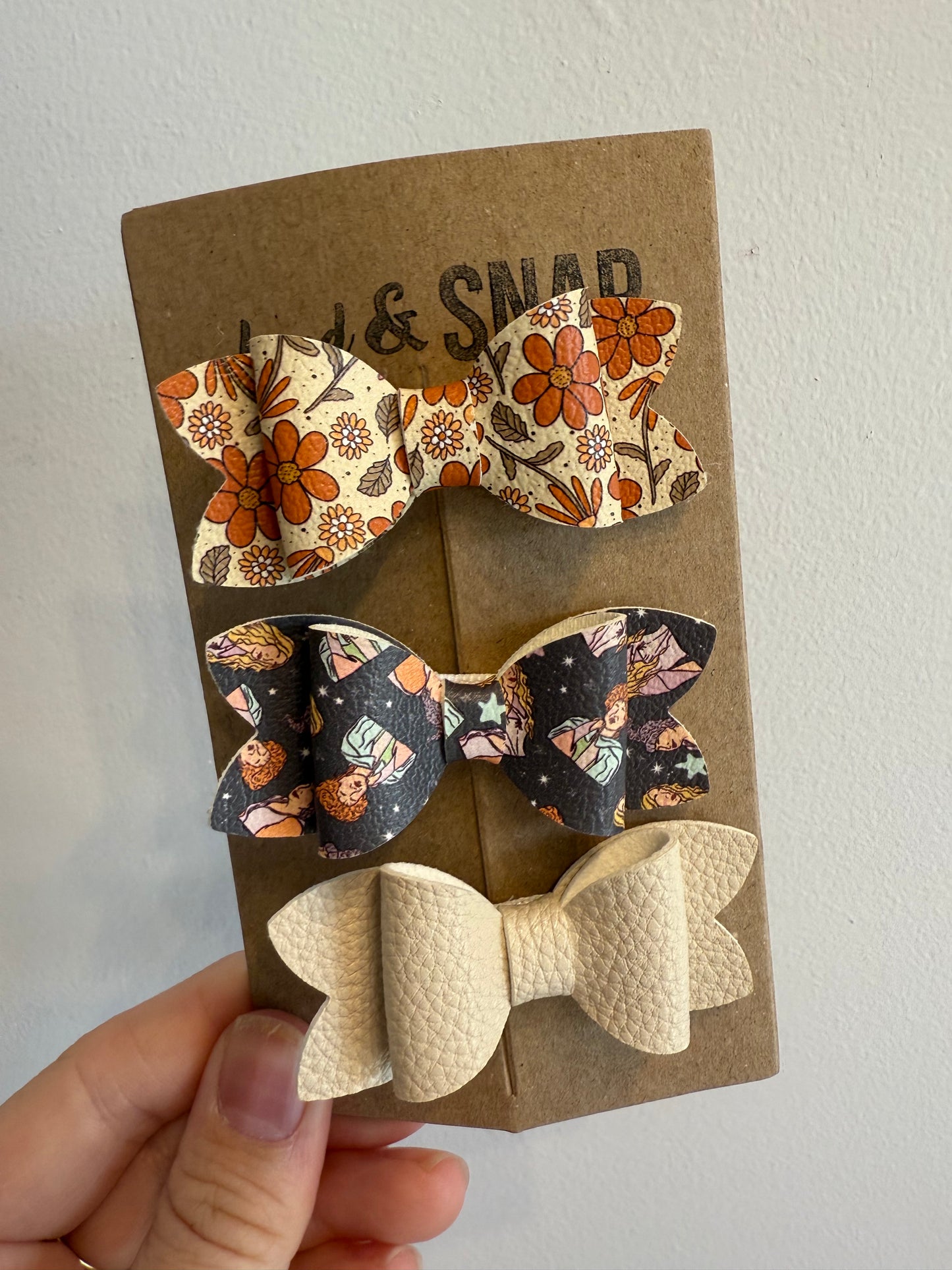 3 Pack Halloween Hair Bow Clips