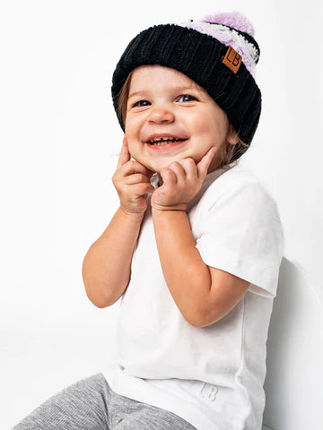 Lavender Chunky Pom Beanie