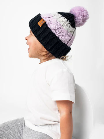 Lavender Chunky Pom Beanie