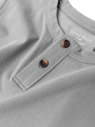 Hazy Grey Jersey Henley Tee