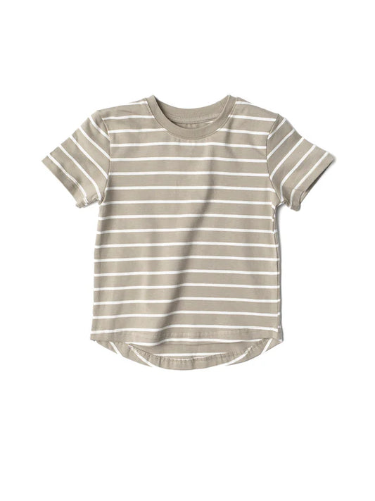 Khaki & White Pinstripe Tee