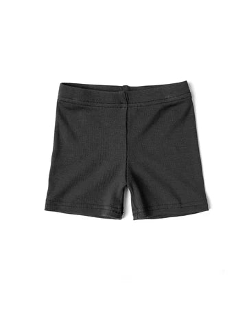 Ribbed Biker Shorts - Charcoal