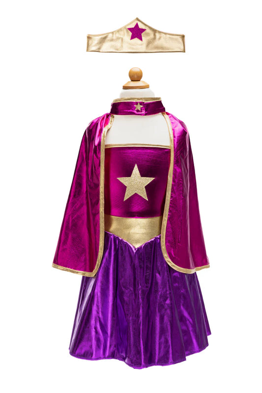Superhero Star Dress, Cape & Headpiece (5-6)