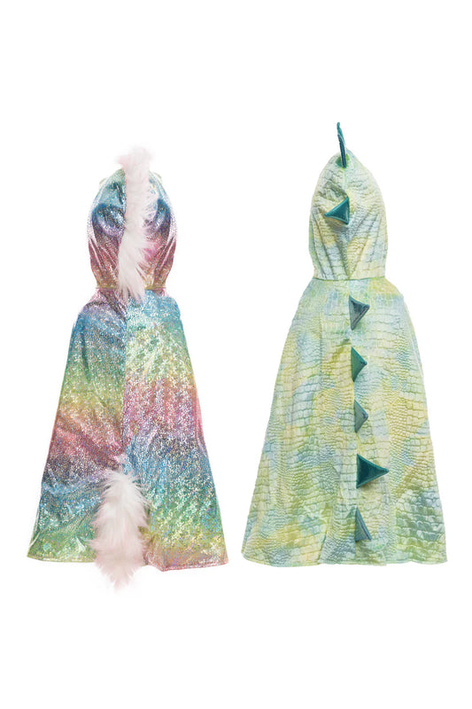 Rainbow Reversible Unicorn Dragon Cape (3-4 Years)