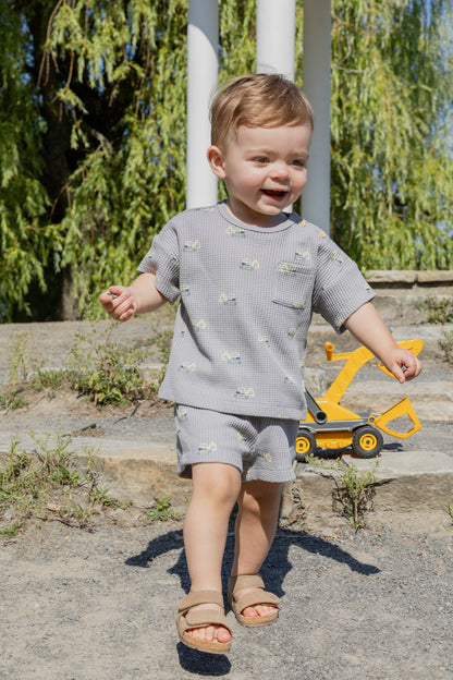 Diggers Print on Cement Short Set