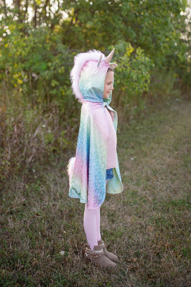 Rainbow Reversible Unicorn Dragon Cape (3-4 Years)