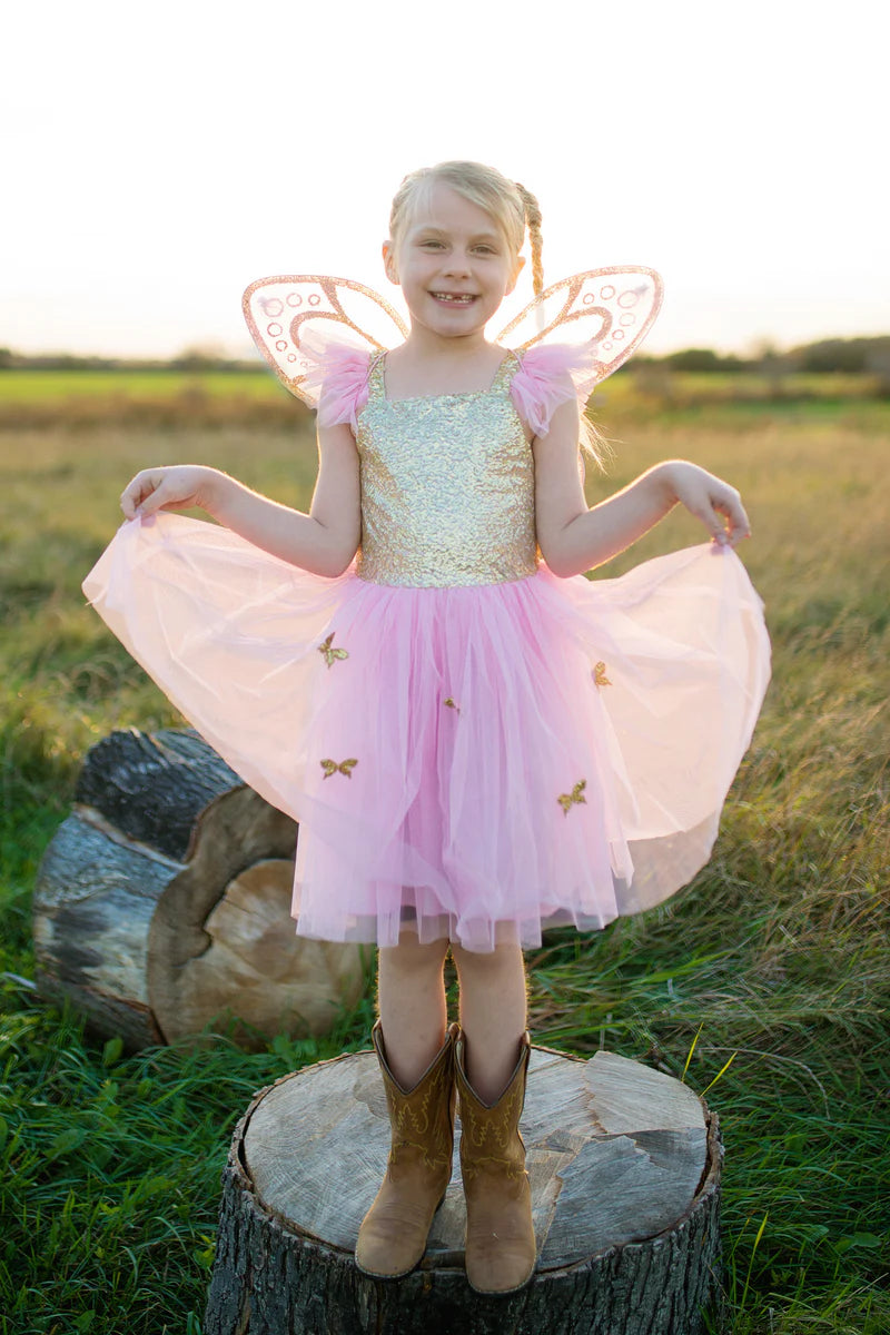 Gold Sequins Butterfly Dress & Wings (5-7 Years)