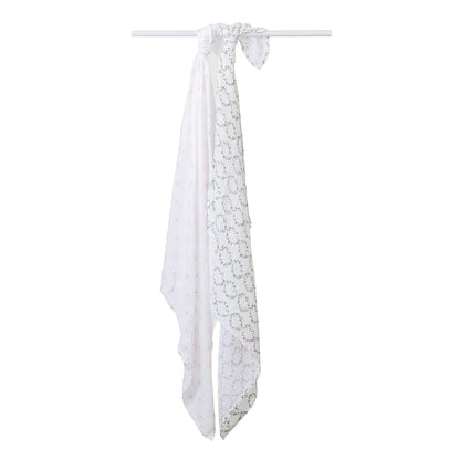 2 Pack Swaddles - Bows + Rose Trellis