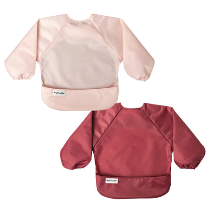 Full Sleeve Bib 2 Pack - Rose & Burgundy (6-24 Months)