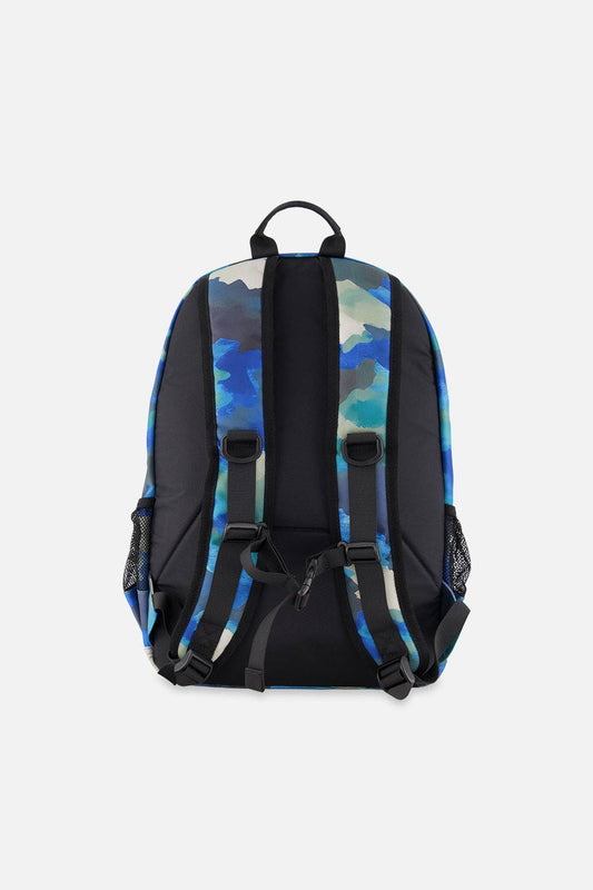 Kids Backpack Blue And Grey Camouflage