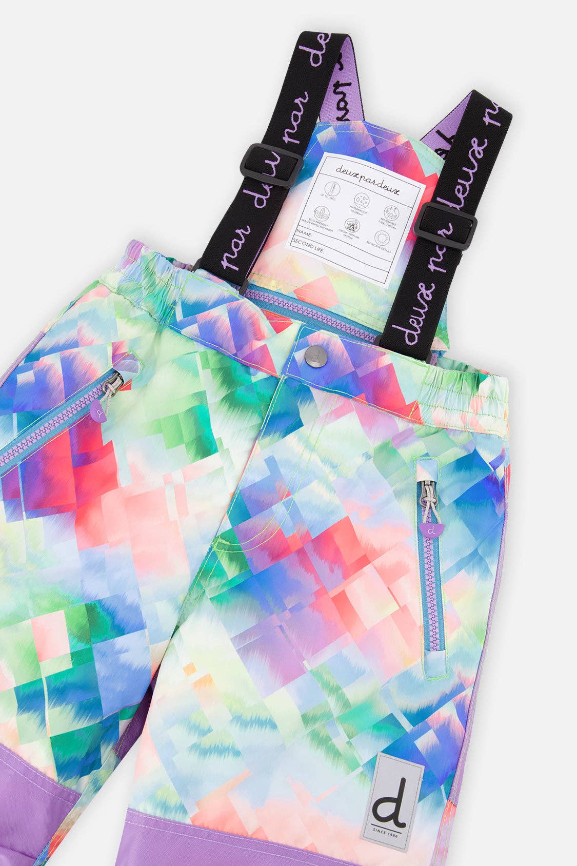 Two Piece Play Snowsuit Multicolored With A Diamond Pattern