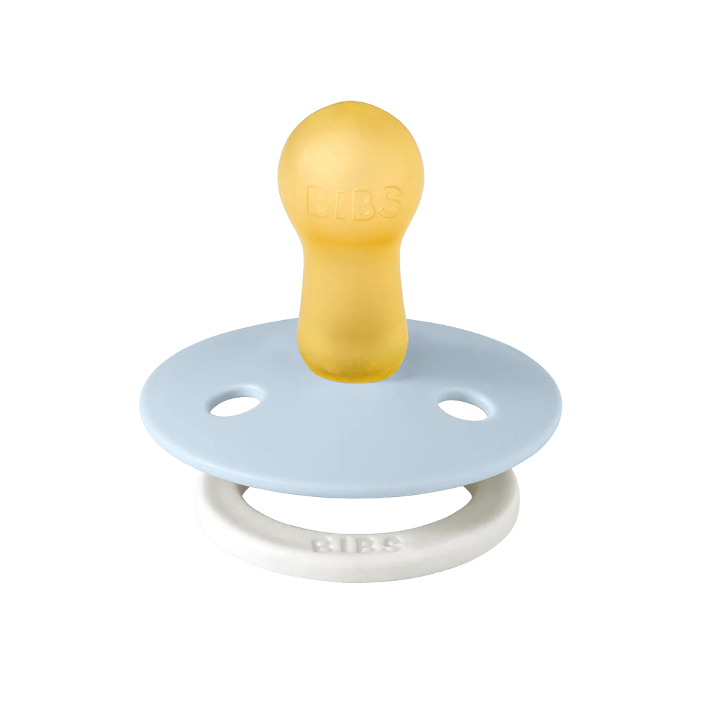 BIBS Pacifier - Iron/Baby Blue GLOW