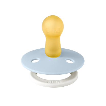 BIBS Pacifier - Iron/Baby Blue GLOW
