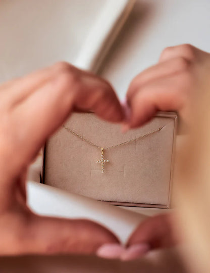 CZ Cross Charm Necklace
