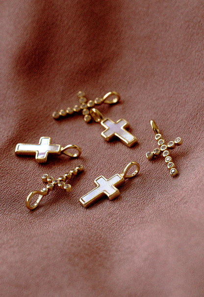 CZ Cross Charm Necklace