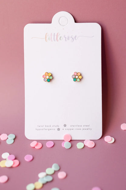 Rainbow Flower Studs