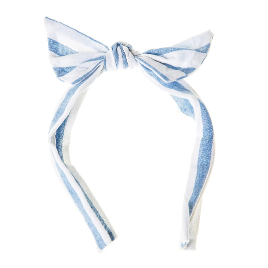 Blue Stripy Tie Headband