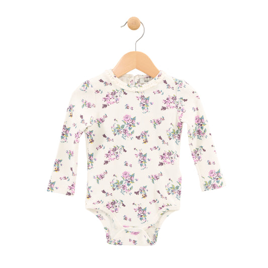Long Sleeve Purple Floral Bodysuit