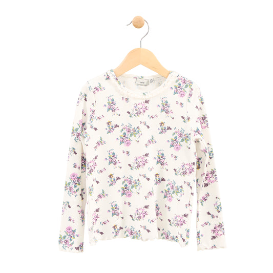 Ribbed Purple Flower Top
