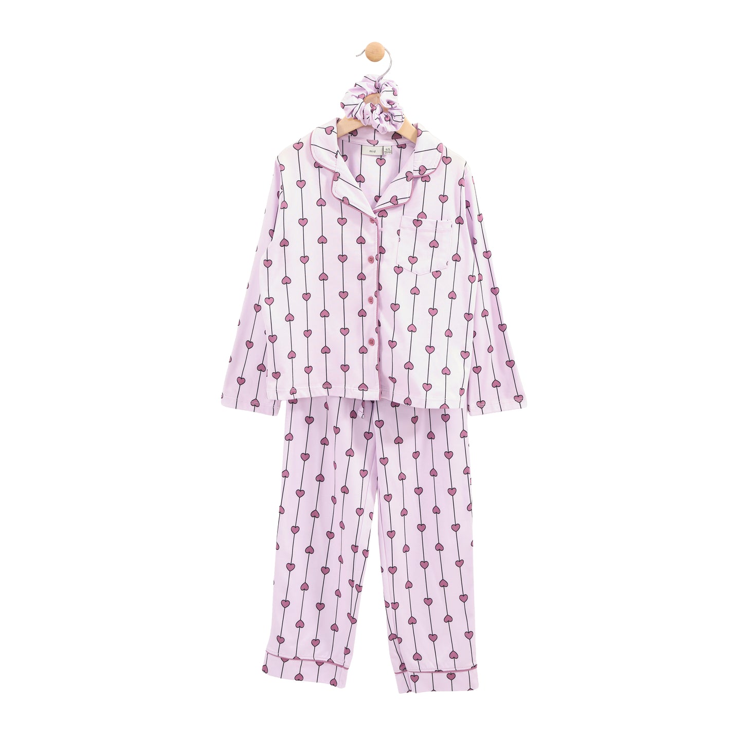 Lilac Heart 2 Piece PJ with Scrunchie
