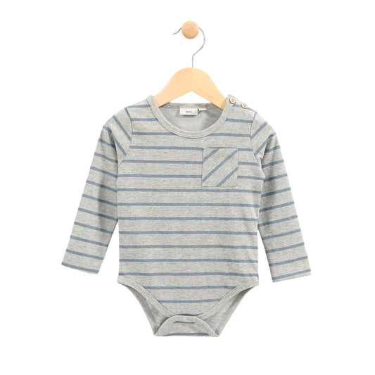 Grey/Blue Stripe Mix Bodysuit