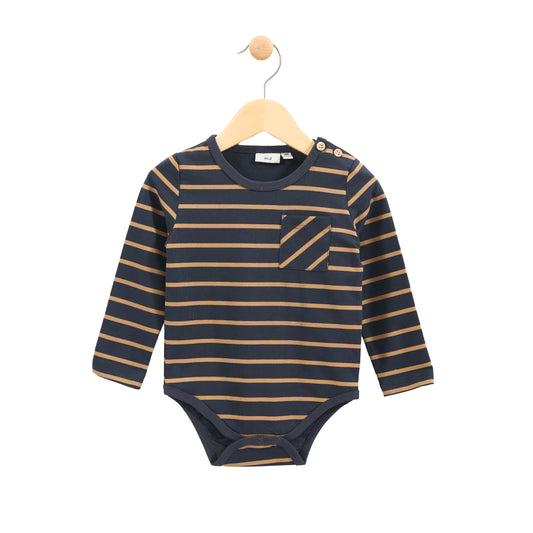 Navy/Caramel Stripe Mix Bodysuit