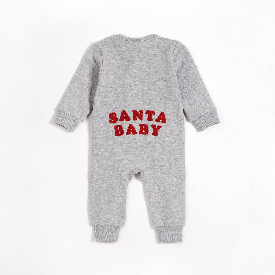 Santa Baby Heather Grey Romper