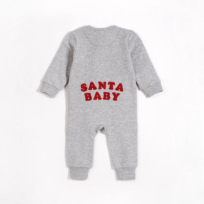 Santa Baby Heather Grey Romper