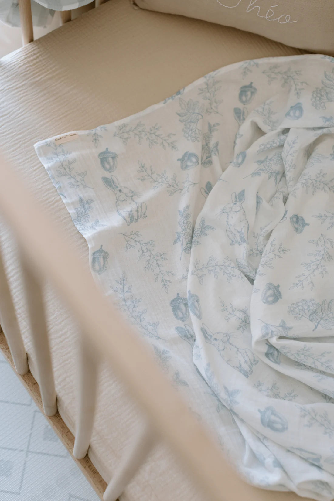 Organic Cotton Swaddle Blanket - Blue Forest