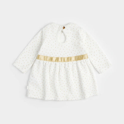 Golden Dots Pattern on Velour 3pc Dress Set