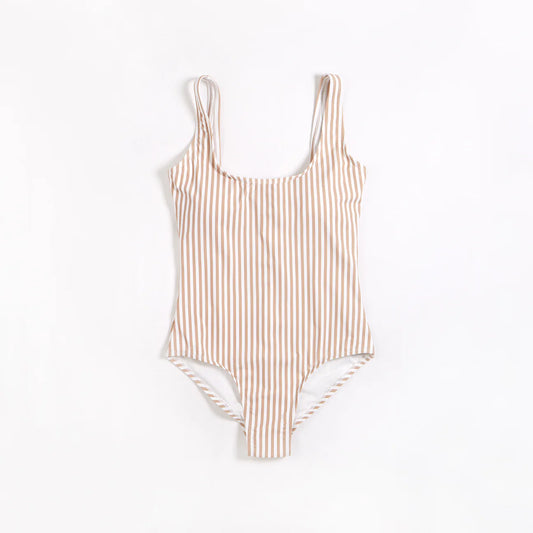 Women’s Taupe Stripe Swimsuit