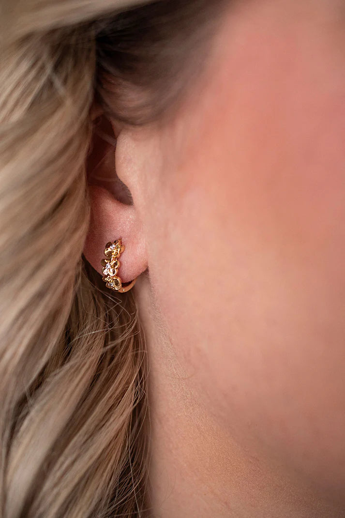 Floral CZ Hoops