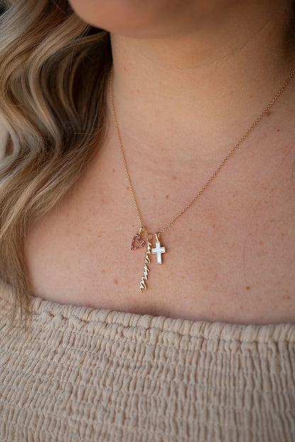 Pink Mosaic Charm Necklace