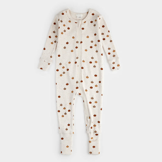 Pumpkin Print on Heathered Oatmeal Convertible Sleeper