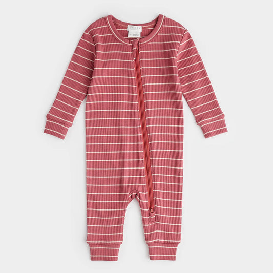 Raspberry Striped Modal Rib Sleeper