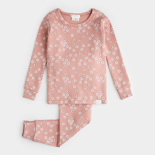 Autumn Garden Print on Dove Pink Infant PJ Set