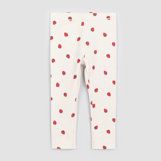 Strawberry Print on Birch Leggings