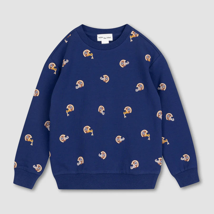 Baby Football Helmet Print Navy Suit