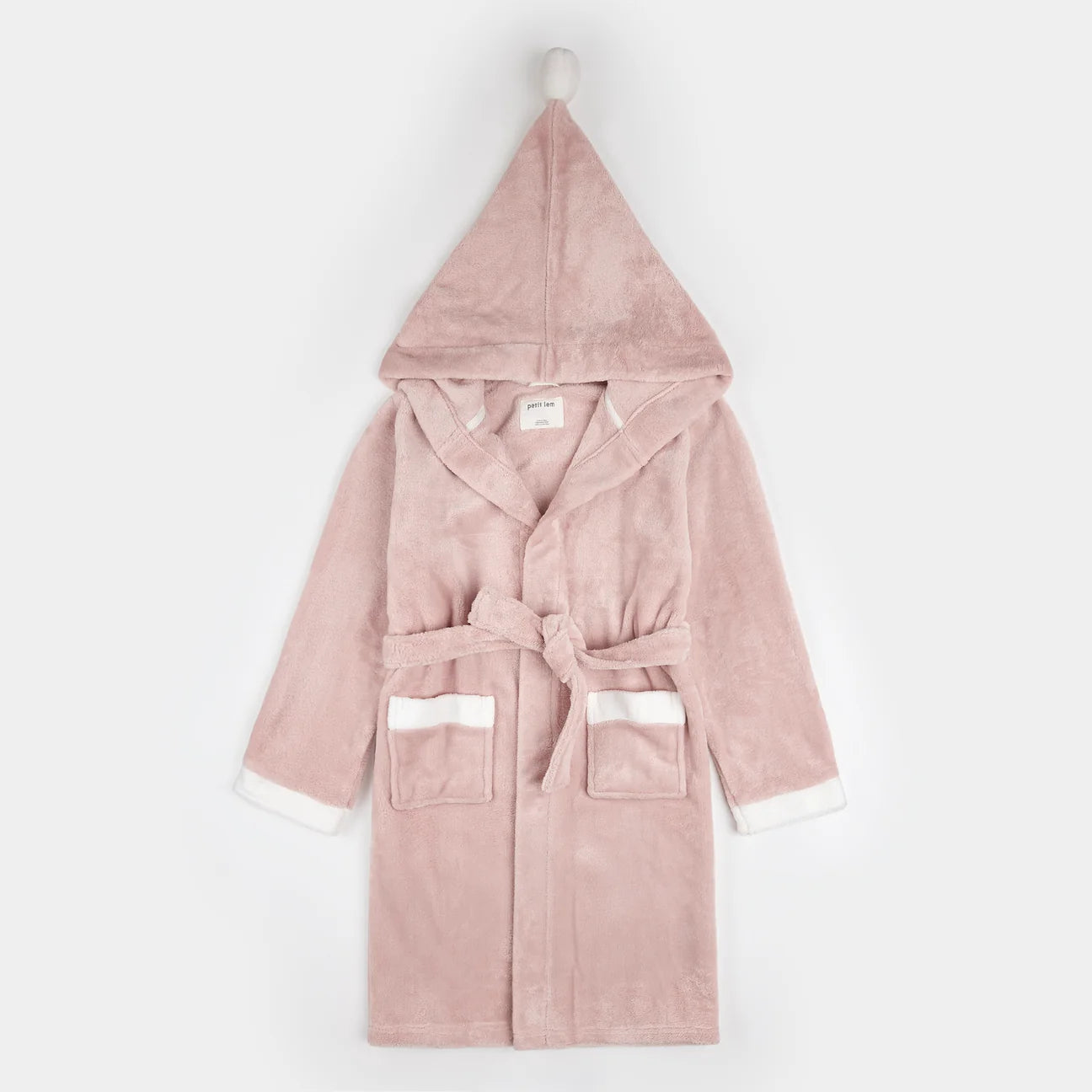 Pom Pom Pink Plush Hooded Robe