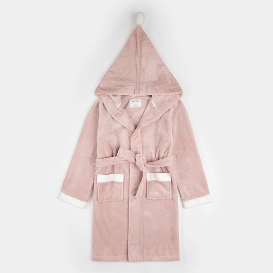 Pom Pom Pink Plush Hooded Robe