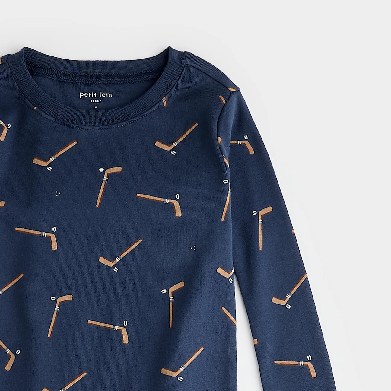 Hockey Stick Print on Blueberry PJ Set