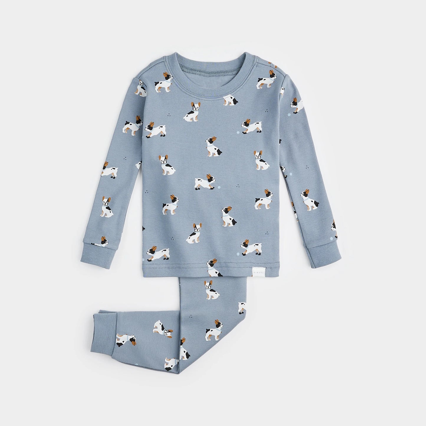 Kids French Bulldogs Light Blue PJ Set