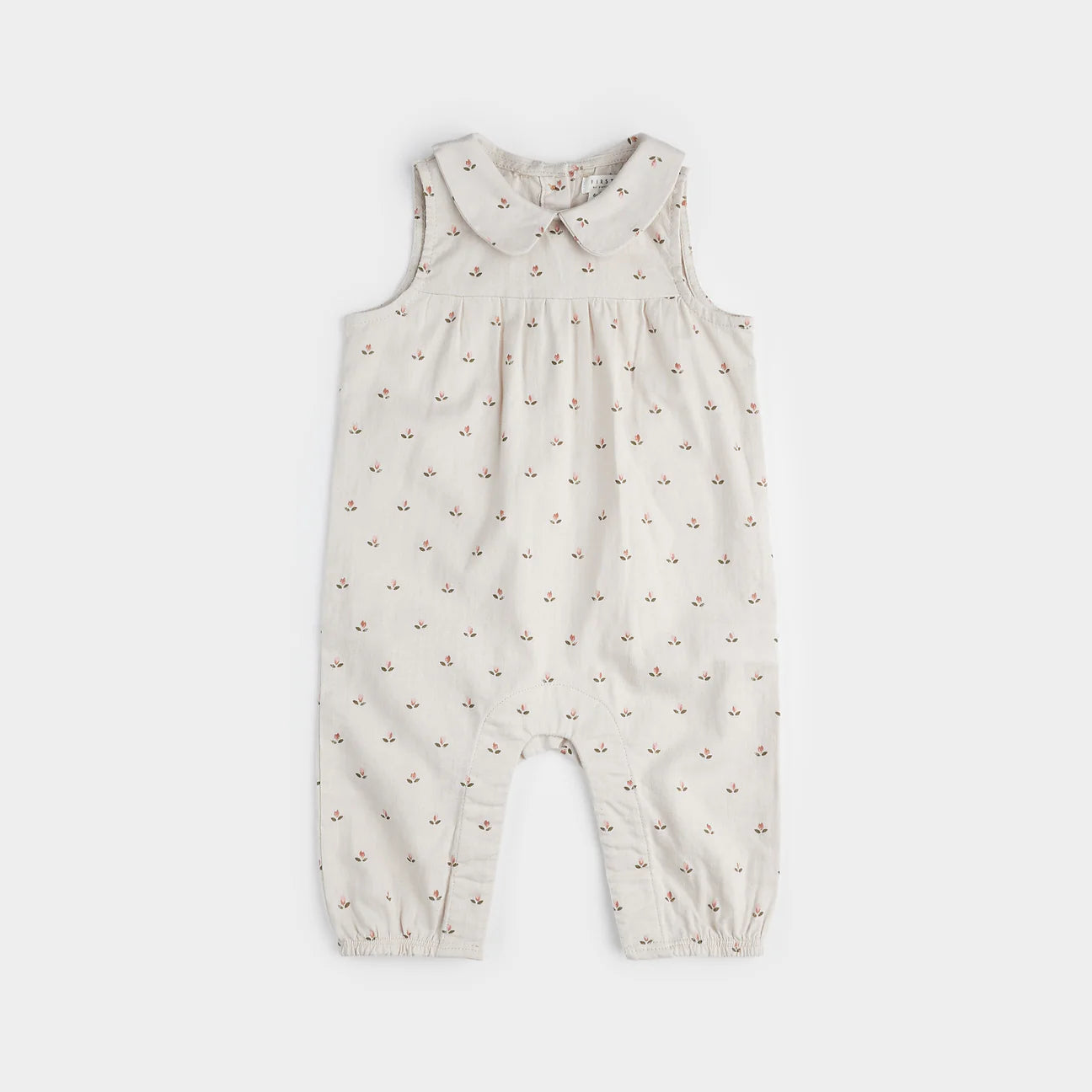 Tulip Print on Crosshatch Linen Jumpsuit