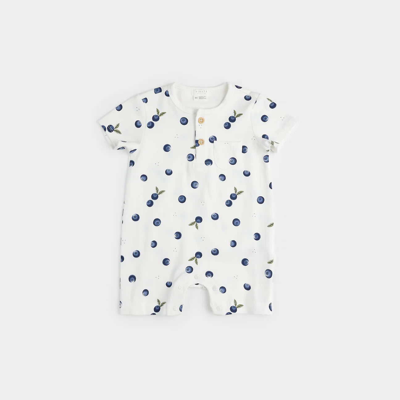 Blueberry Print Henley Romper