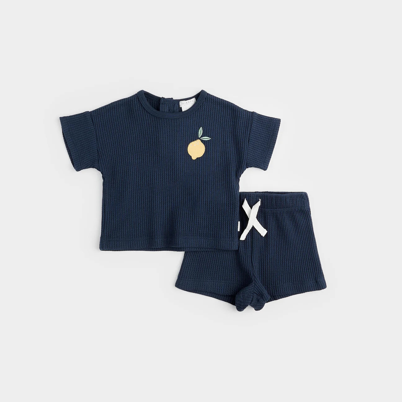 Lemon Navy Shorts Set